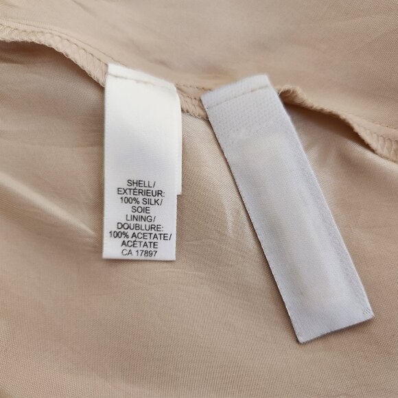 BANANA REPUBLIC WOMENS SKIRT SZ 2 GOLD TONE SILK  HALF CIRCLE - Picture 7 of 10